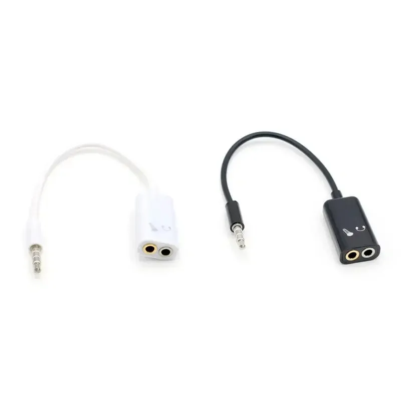 Splitter Headphone Adapter 3.5mm Stereo Splitter Audio Male To Earphone Headset + Microphone Adapter Drop Shipping