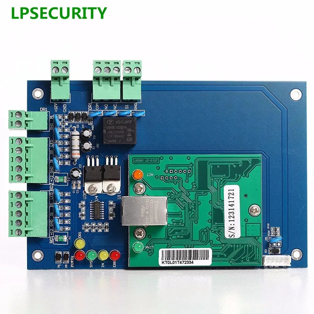 Accessories LPSECURITY access one door Access Control Board card with TCP/IP/RJ45 single door access controller(no power supply cabinet)