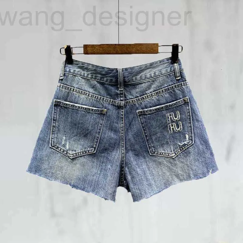 Shorts Designer Designer Spring Womens Letter di moda da donna ricamo in angoscia designer di denim lavato pantaloni donne blu a-line 4hfg hot 4hfg