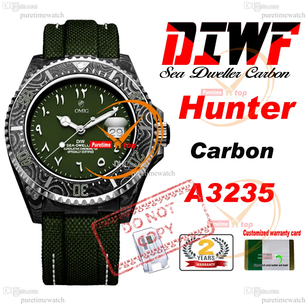 43 mm zee bewoner Hunter Carbon A3235 Automatische herenwork