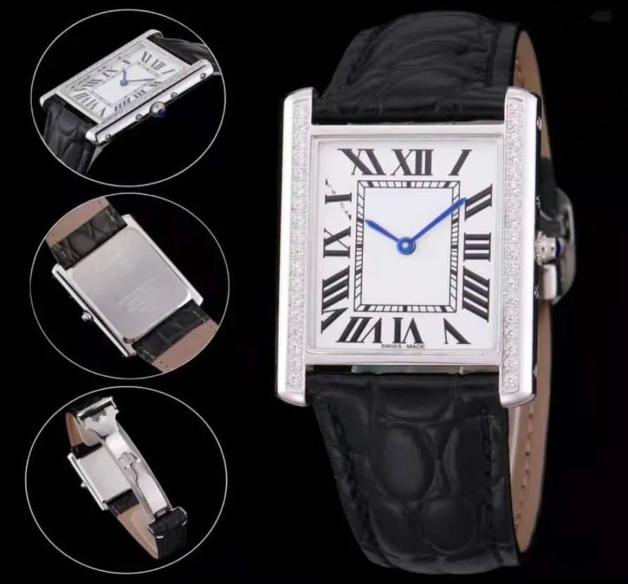 Mężczyźni Kobiety ze stali nierdzewnej Watch Watch Watch Watch Kwarcowe zegarki skórzane paski Diamonds Bezel 0822042032