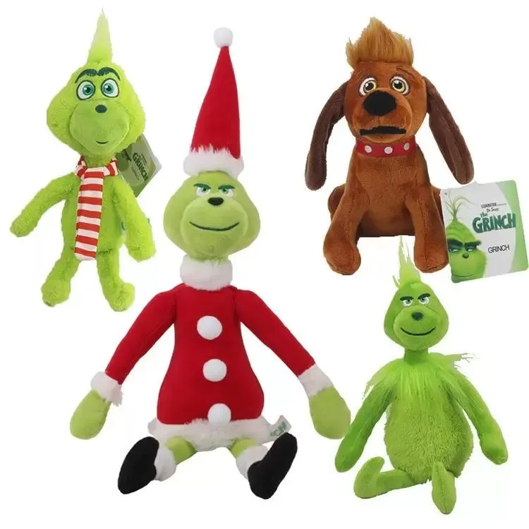 Wholesale of New Greenwich Green Plush Doll, Little Doll, Green Strange Dog, Christmas Children's Festival Gifts