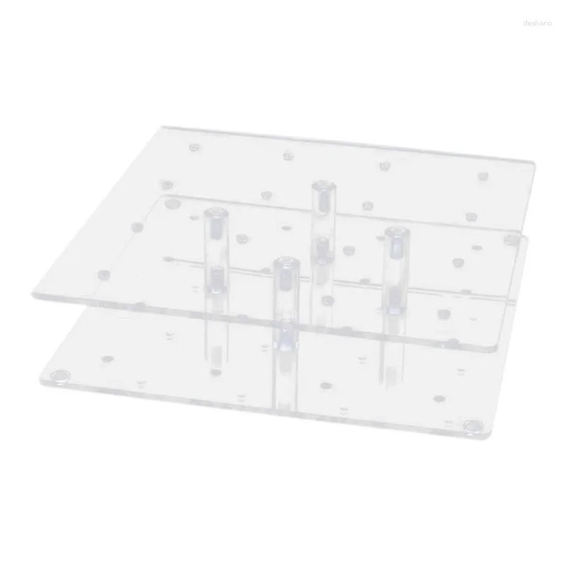 Outils de cuisson support d'affichage à gâteau en acrylique 16 trous transparent de sucette carrée transparente pour les mariages.