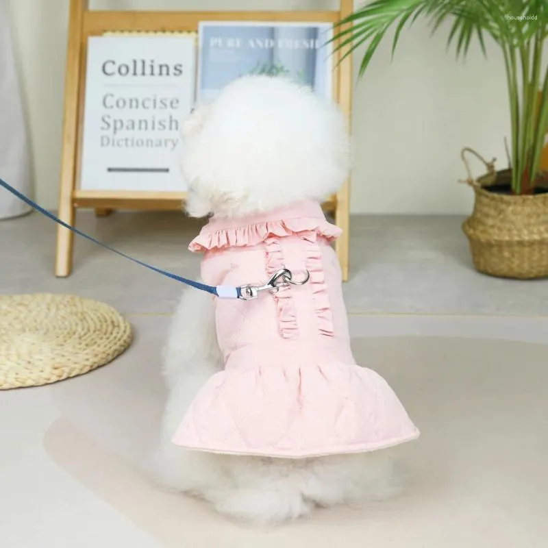 Odzież dla psa zimowe ubrania dla zwierząt ciepłe sukienka płaszcz dla małych kota maltańskich mascotów chihuahua księżniczka