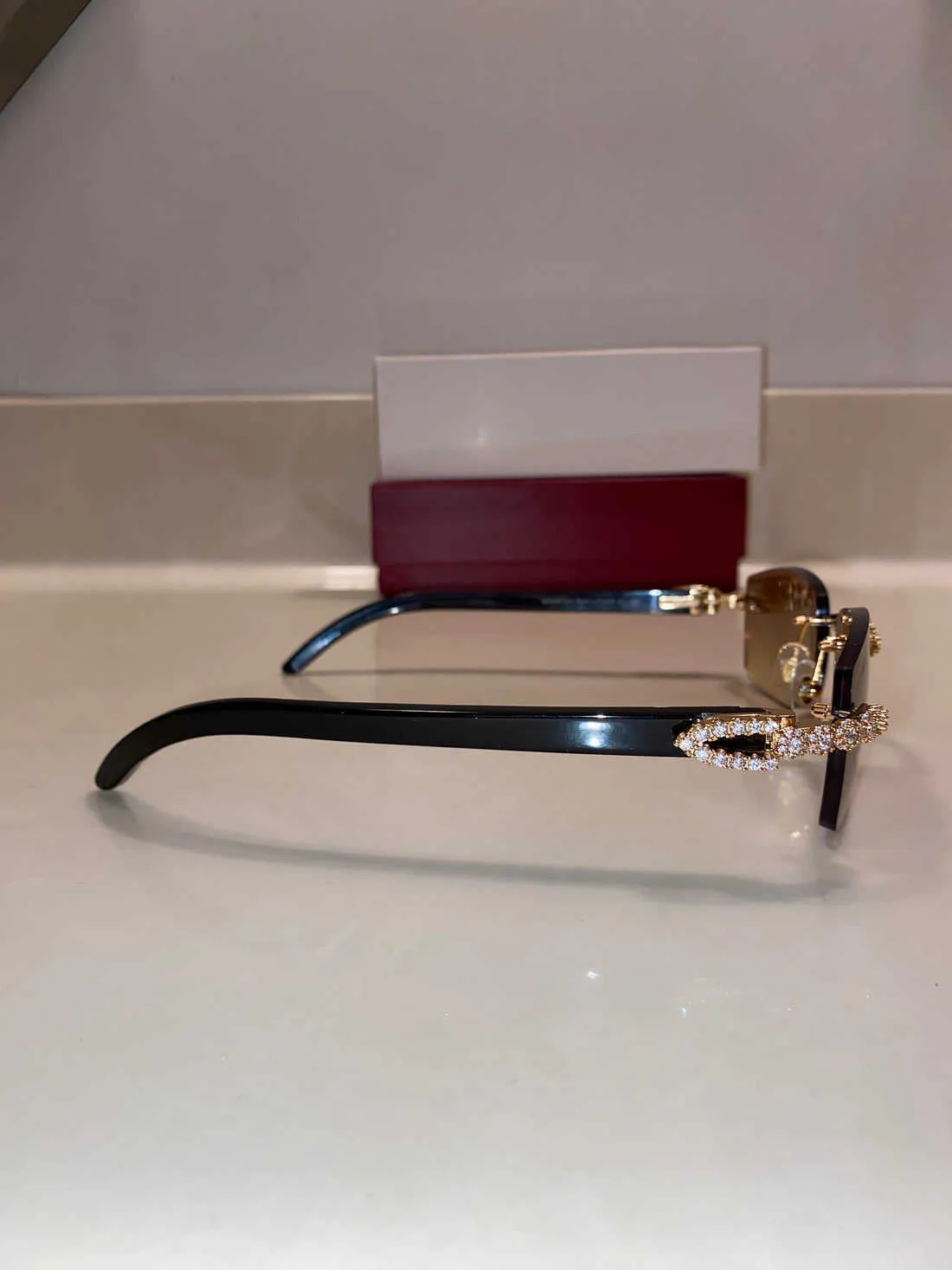 Detroit Rappers Cartier Glasses Iced Out Rimless Sunglasses