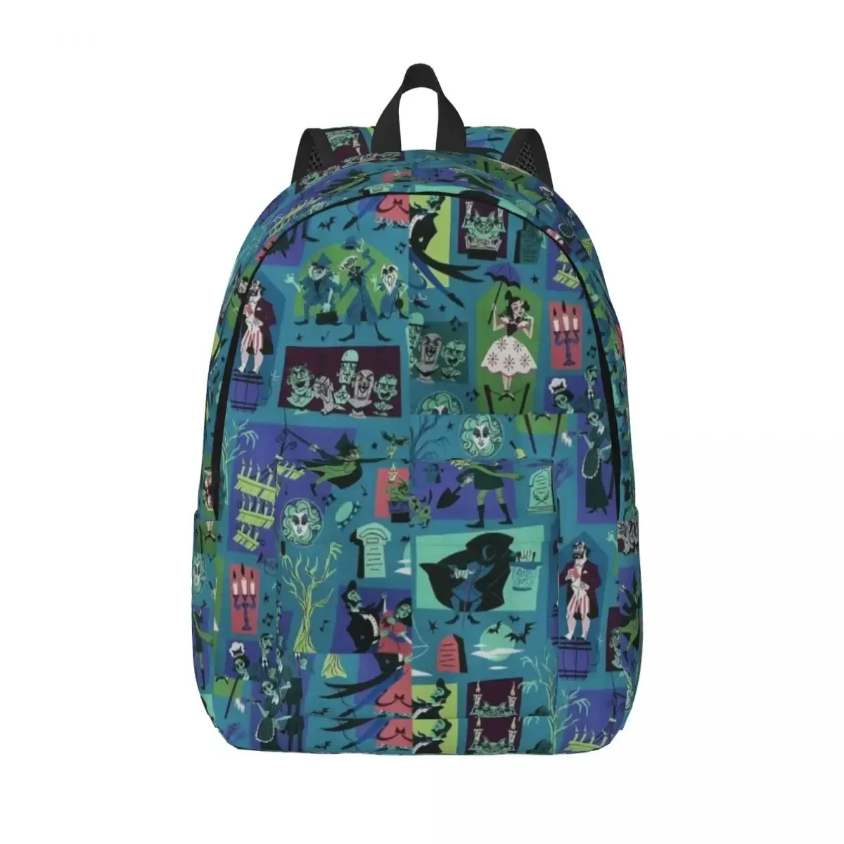 Sacs Hauted Mansion Haunted House Madame Canvas Backpack pour école imperméable College Halloween Ghost Sac Printing Bookbags