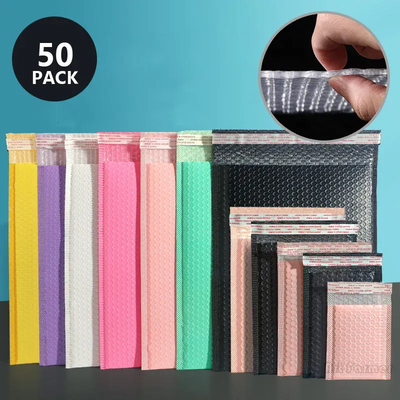 Mailers 50pcs Shipping Bags для упаковки товаров для доставки упаковки пузырь Mailer Small Business Supplies Mailers Envelope Рассылка