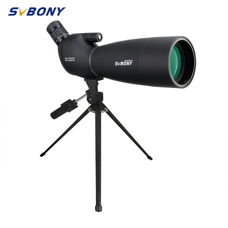 Monopodes SVBony SV28 2575x70 SPOTTING TELESCOPE puissant Télescope à longue portée Grand oculaire 21 mm pour le tir de tir cible + trépied de bureau