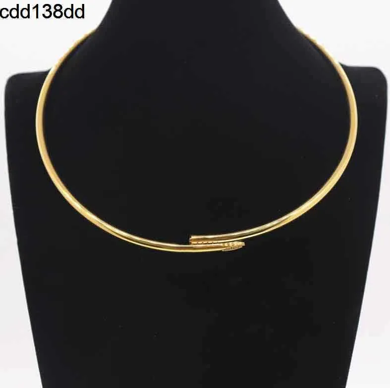 Fashion Luxury necklace designer jewelry big nail shape chains necklaces for women and mens party Gold Platinum jewellery