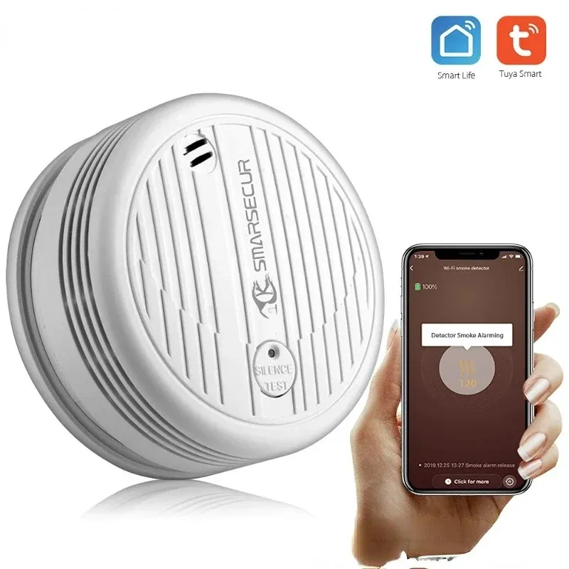 WiFi Smoke Detector Wired Smoke Sensor for Smart Life App Control ...