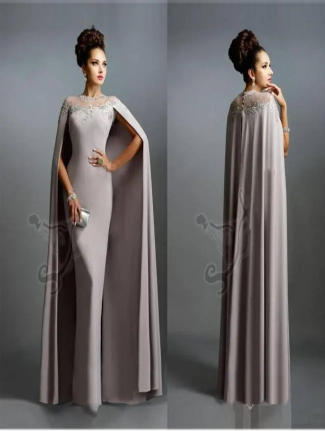 Sexy formele avondjurken 2016 Elie Saab Gray met cape ruches kant Graden goedkoop lang pure prom feestjurken avondkleding jurk2057465