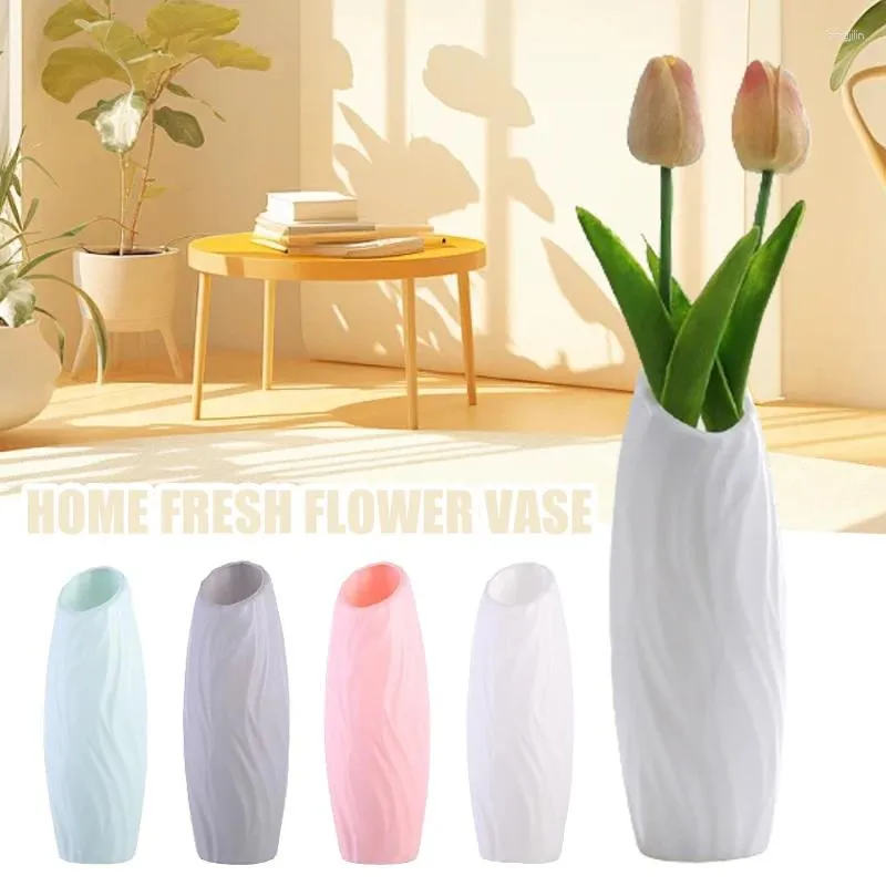 Vases 20 cm Vase en plastique simple Small Flower Pot Rangement Fleurs Salon Modern Home Decoration Ornements