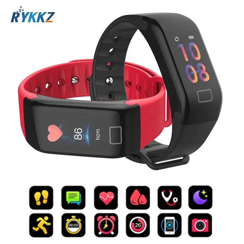 Wristbands F1 Smart Fitness Bracelet waterproof Smart Band Blood Pressure Heart Rate Monitor Clock Health Watch Wristband for Android IOS