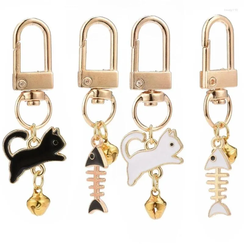 Keychains 2pcs And Fish Bone Keychain Couple Key Chain Creative Metal Hangings Jewelry