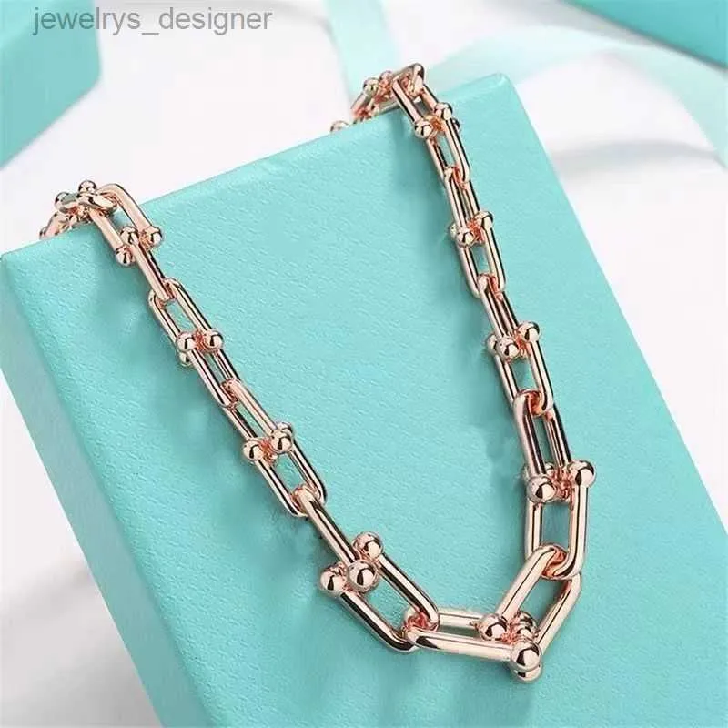 Designer Necklace Chain Luxury U Diamond Shape a ciondolo Tennis Jewlery Woman Rise Gold Men Gioielle