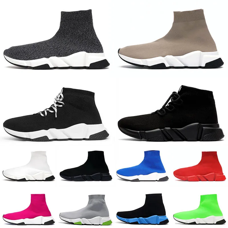 Designer Platform Sock Shoes Mense Womens Sneakers Speed ​​Trainers Vintage Black White Graffiti Gratis fraktskor Loafers Sporttränare som går vandring