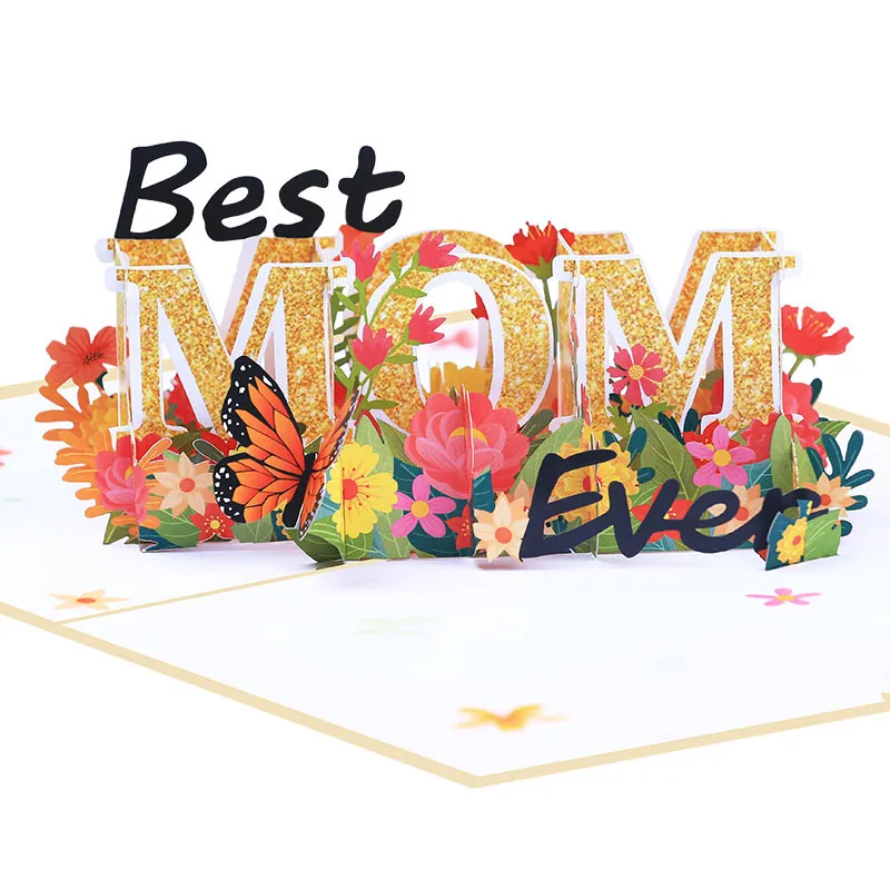 3D to Mom Message Paper wenskaarten verjaardag bedankt uitnodigingskaart fmother's dag feestelijke feestartikelen