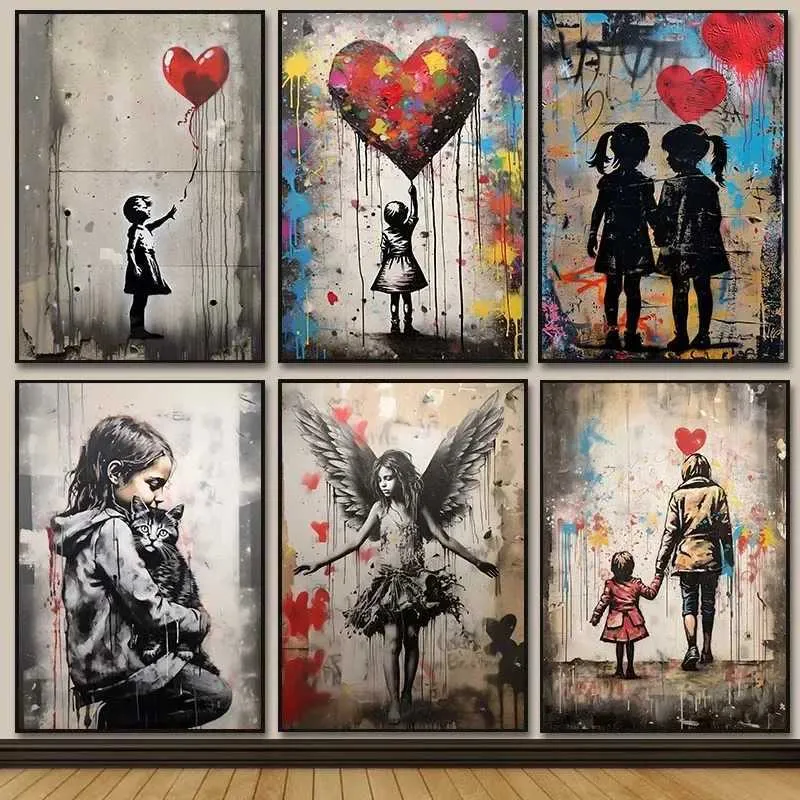 Banksy Graffiti Art Wall Decor: Boy Girl With Balloon... From Swagger ...