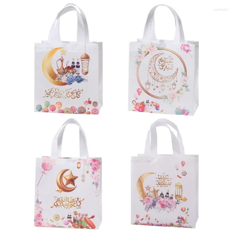 Gift Wrap 6Pcs Eid Mubarak Bags No Woven Cloth Ramadan Packaging Bag