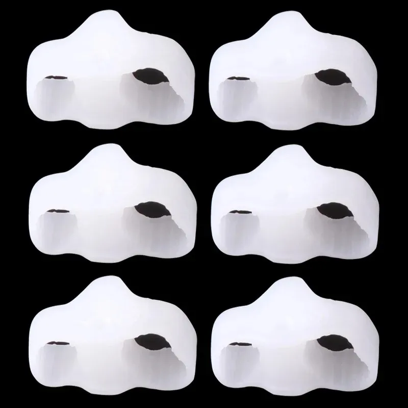 =Silicone Two Hole Toe Separator Gel Foot Finger Protector Bunion Orthopedic Hallux Valgus Guard Straightener Pedicure