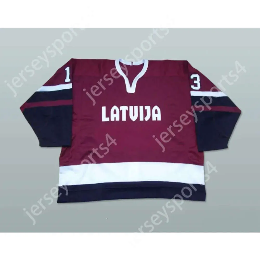 GDSIR Özel Letonya Milli Takımı Hokey Forması Herhangi bir oyuncu veya numara üst ed S-M-L-XL-XXL-3XL-4XL-5XL-6XL