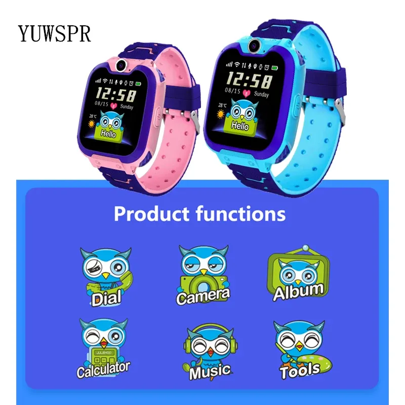 Klockor Kids Game Watches For Boys Girls Gift 2G Sim Call Spela Musik Mp3 videl Stopwatch Calculator Alarm Kalender GSM Telefonklocka G2