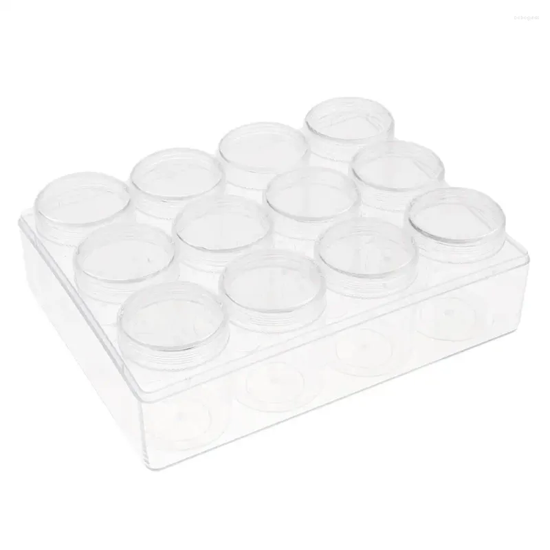 Opslagflessen 12x Lege Clear Box Jars Lotions Cosmetic Make -up / Case