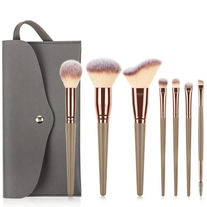 2024 7pcs Professional Makeup Brushes Set Bag Foundation Eyelash Eyebrow Eyeshadow Cosmetic Make Up Tool makeup brush set bag