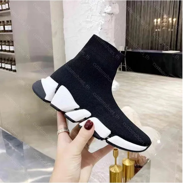 Knitted Speed Sock Shoes Unisex Casual Platform Sneakers  display picture 1