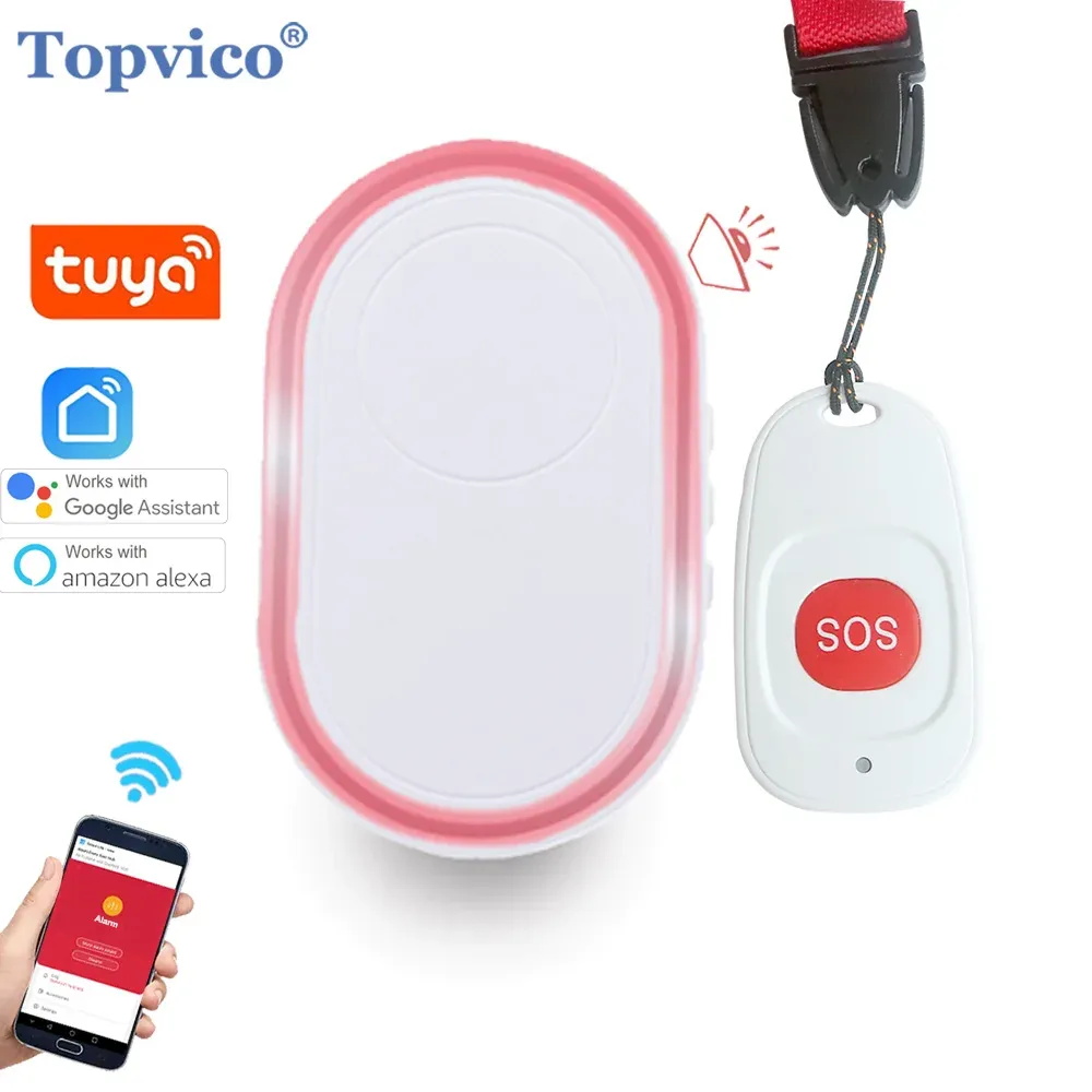 Button TUYA WIFI Emergency Call Button for Elderly Alarm RF 433mhz Panic SOS Wireless Call Old People Android IOS APP Smart Life