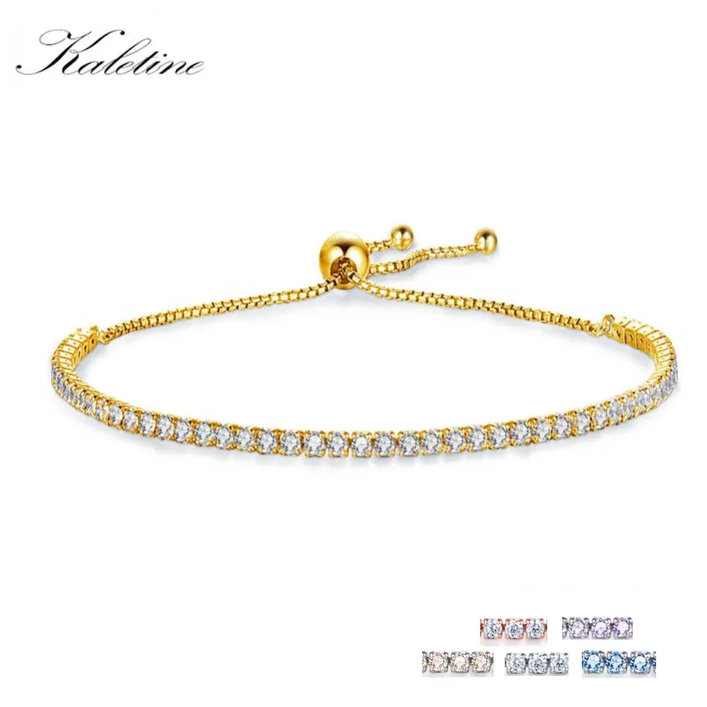 Brins kaletine charms bracelets for women 925 sterling argent bleu rose blanc cz perles de tennis lien lien rose gold luxe mens bijoux 18 "