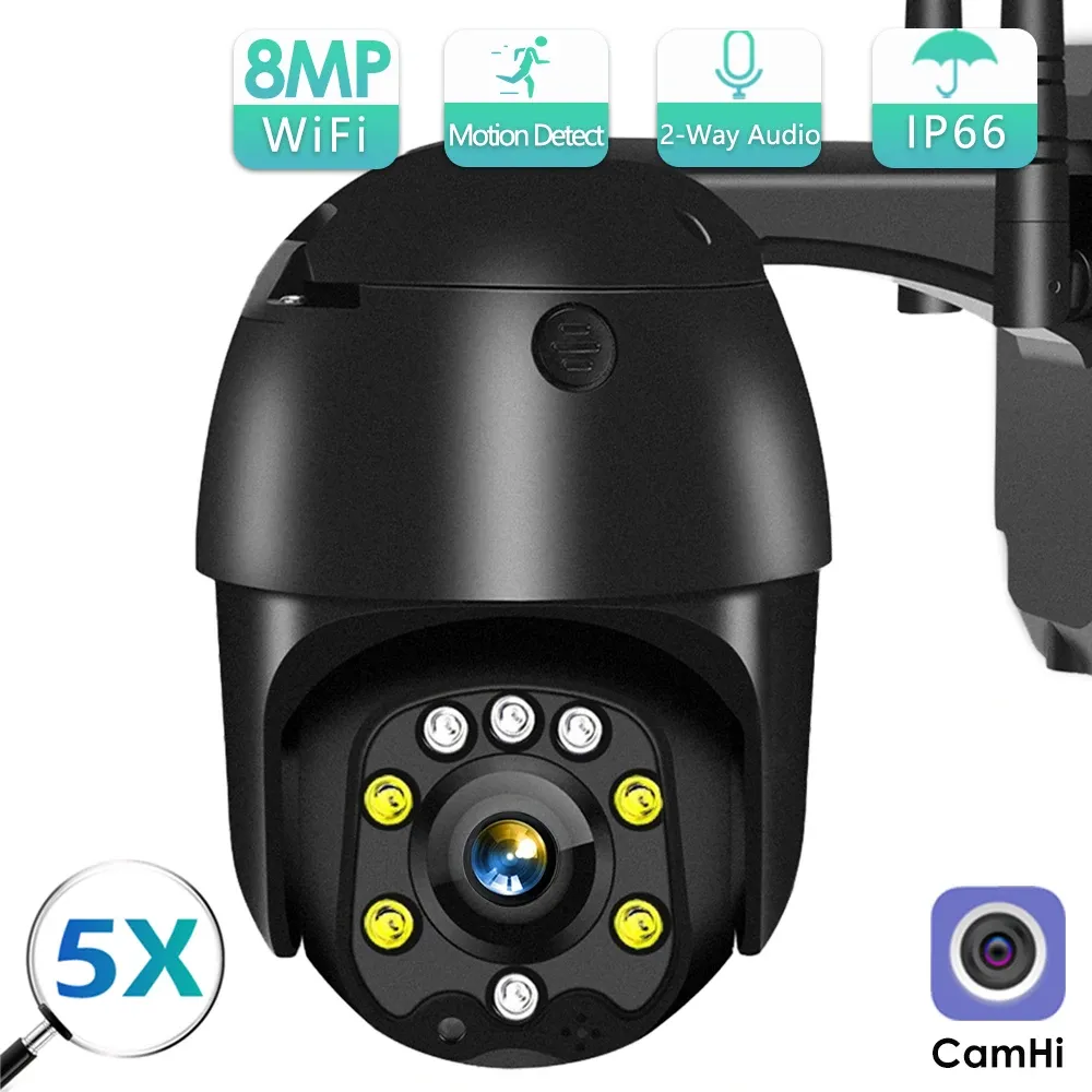 카메라 5MP IP 카메라 4G 5X 광학 줌 무선 WiFi PTZ 돔 카메라 야외 감시 CCTV CAM 홈 보안 보호 CAMHI