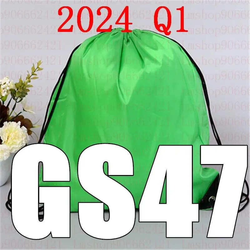 Сумки для покупок последнее 2024 Q1 GS 47 ShineString Bag Gs47 Водонепроницаемые рюкзаки для рюкзака для одежды йога.