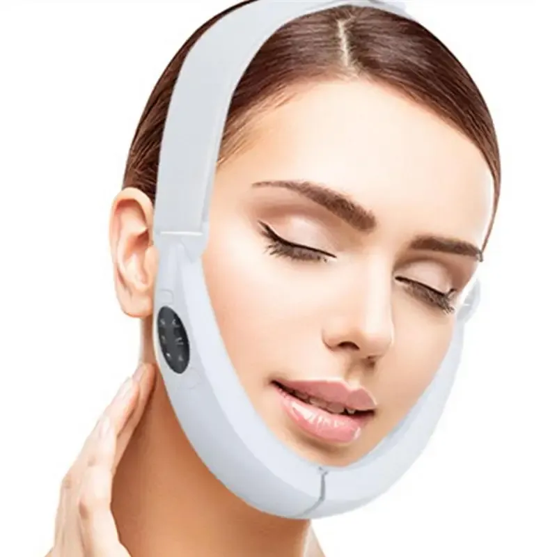 Narzędzie EMS podwójne podbródek szczupły urządzenie do podnoszenia twarzy przenośny kształt odchudzania twarzy hine z głosem 6 trybów v twarz Massager