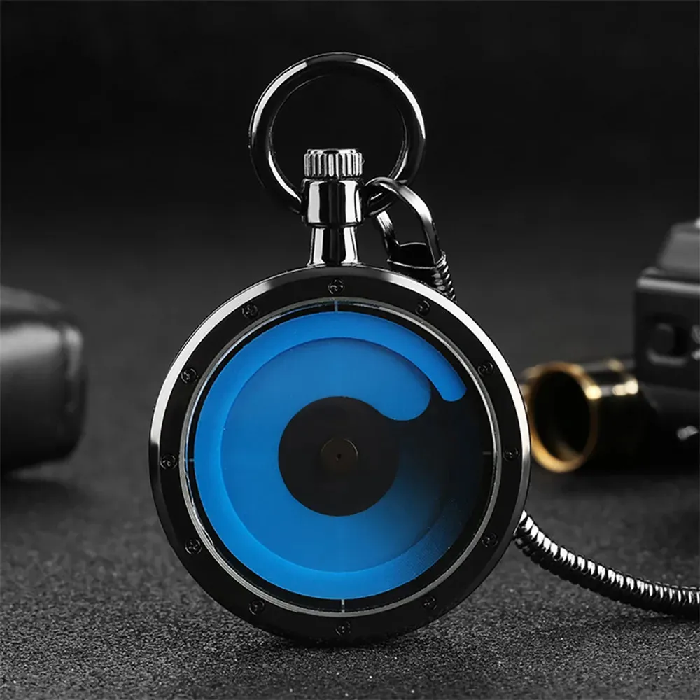 Vintage Creative Turntable Dialtra Quartz Orologio tascabile Luxury Fashion Fashion FOB Catena Clock Man Gonep Retro Retro 240327