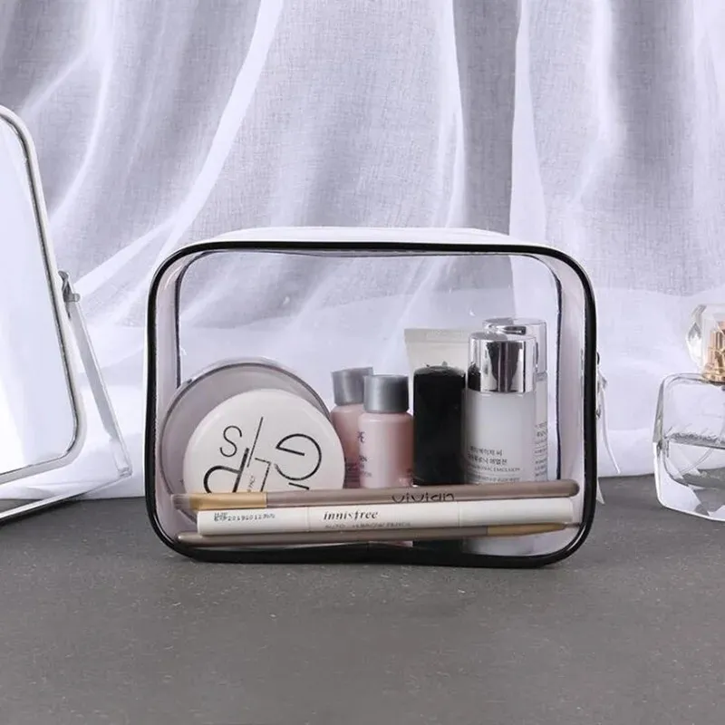 Transparent Cosmetic Bag PVC Travel Organizer Bag Zipper Clear Waterproof Women Makeup Bag Dropshipping