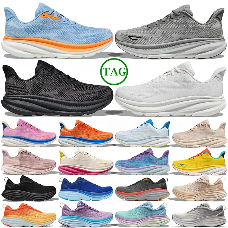 men women running shoes bondi 8 Clifton 9 triple black white sky blue Passion Fruit Ceramic Ice Water Vibrant Orange pink mens trainers outdoor sports sneakers