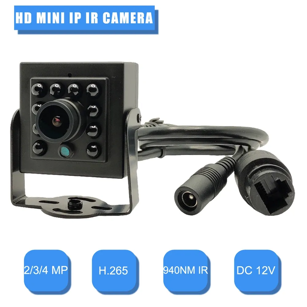 Cámaras HD 2MP/3MP/4MP Cámara IP Infrarroja La visión nocturna no brilla 940 nm LED SEGURIDAD IP Cámara IP Vigilancia Mini CCTV Cámara CCTV