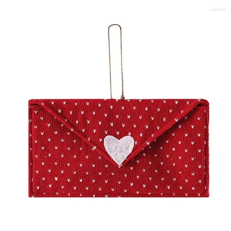 Present Wrap 2sts Valentine's Day Heart Envelope Bag Pendant Bags Jewelry Candy Bär varma önskningar till honom sin man fru fru