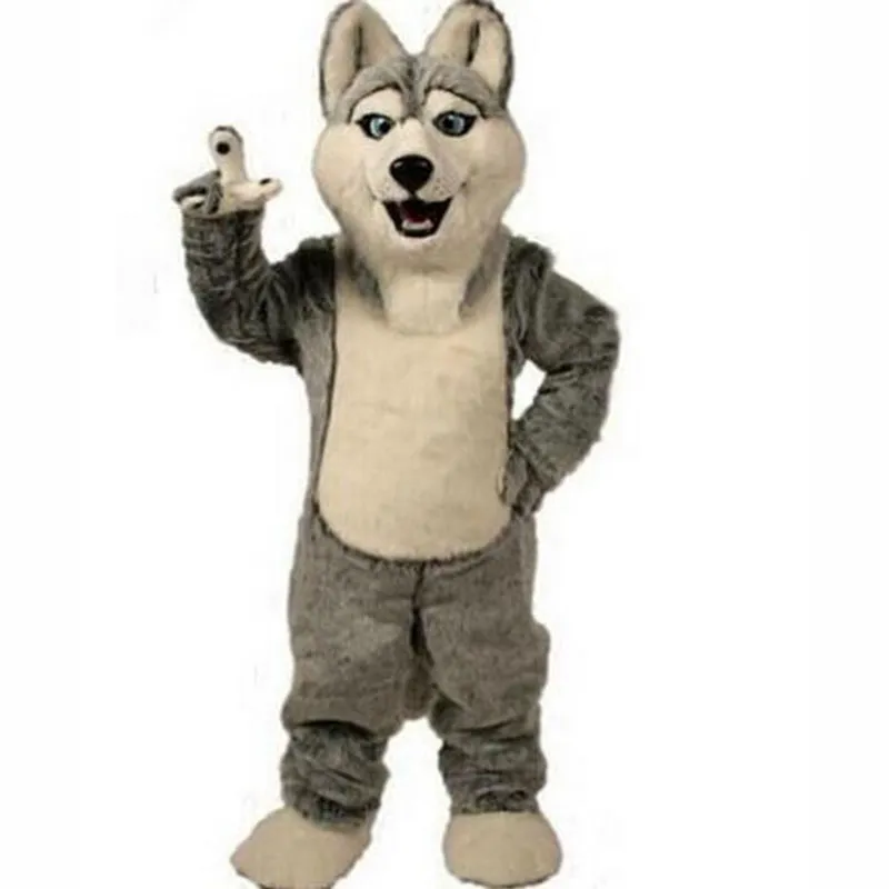 Halloween Gray Husky Mascot Costume Carnival Performance Apparel Anime ...