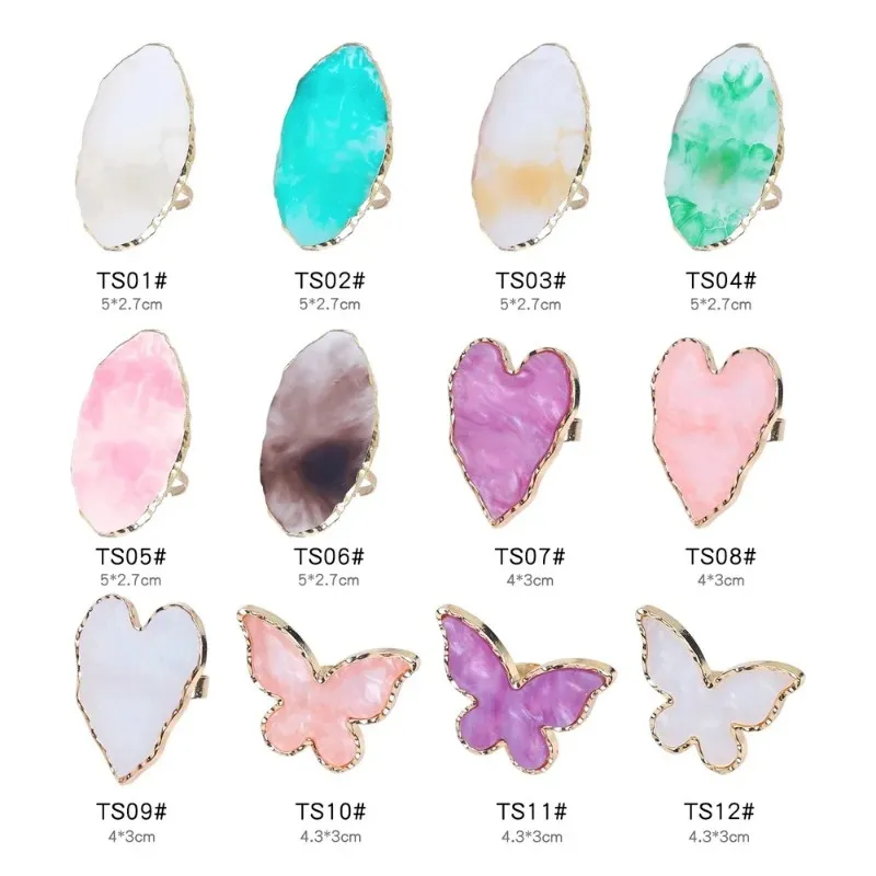 Nuovo Resin Stone Nail Art Palette Anello di dito False Nails Tips Drano Colore Missioning Mescolatura Strumento di gel polacco fai -da -te Manicure