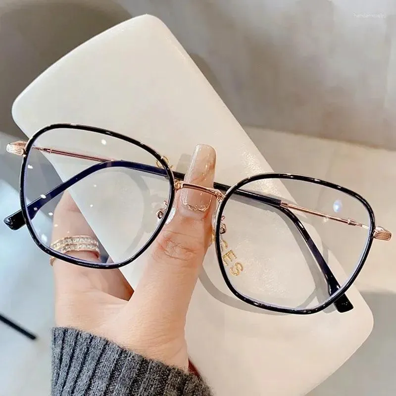 Zonnebrillen mannen vrouwen anti blauw licht leesbril Big frame plat spiegel bril kantoor werk look book