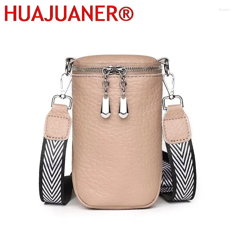 Drawstring Soft Cow Leather Girl Telefoon Messenger Bag Hoogwaardige schouder Crossbody Women 2024 Mini Ladies Handtas Mobiel