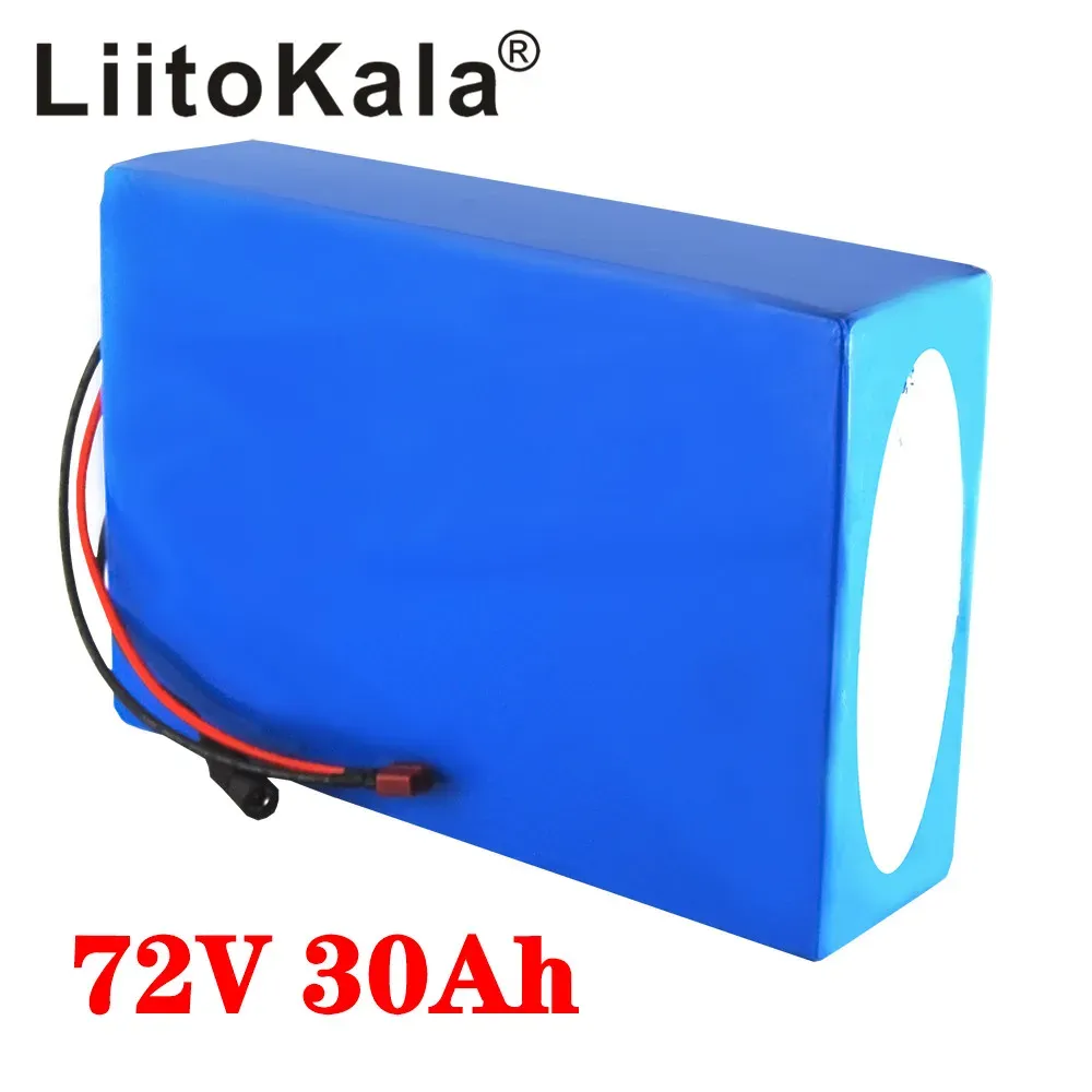Liitokala 72V 30AH Batteri 72V Electric Bicycle Battery 72V 2000W Electric Scooter Battery 72V Lithium Battery Pack med 30A BMS