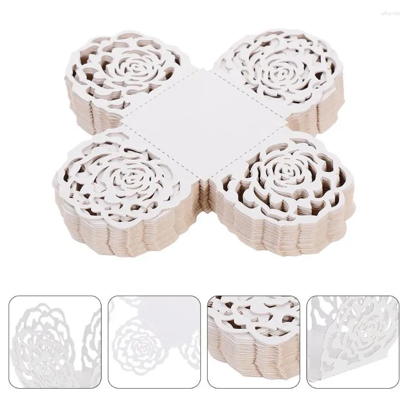 Backwerkzeuge Papierschokolade Packung Trennung von Tabletts Muffin Wrappers Hochzeitsfeier mit ausgehöhlter Rosenrandpackung