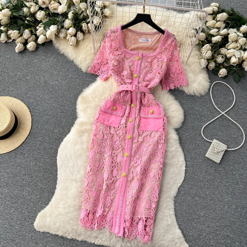 longsleeve knit dress Dark Green Knitted Long Sleeve Midi Dress main image 1
