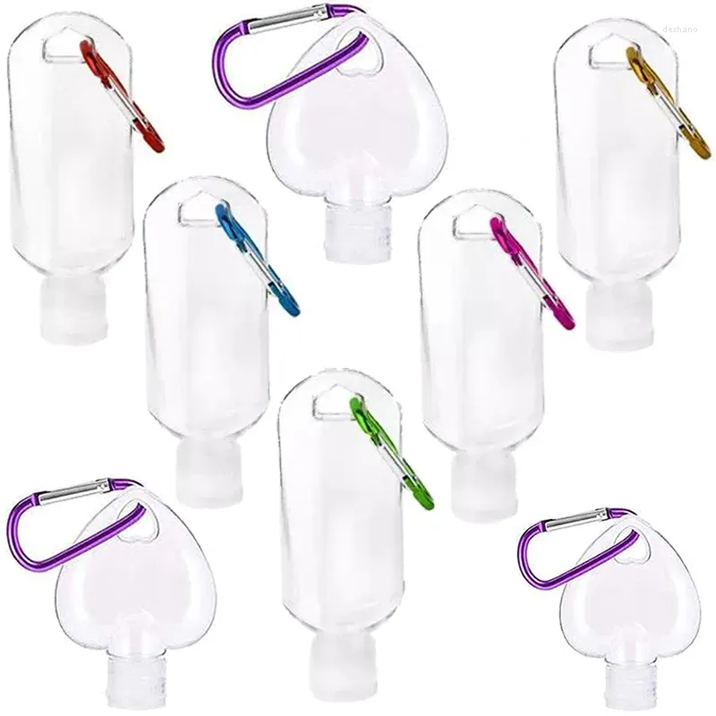 Storage Bottles 10Pcs Empty Plastic Bottle 50ml With Keyring Portable Clear Travel Container For Hand Sanitizer Alcohol Cosmetic