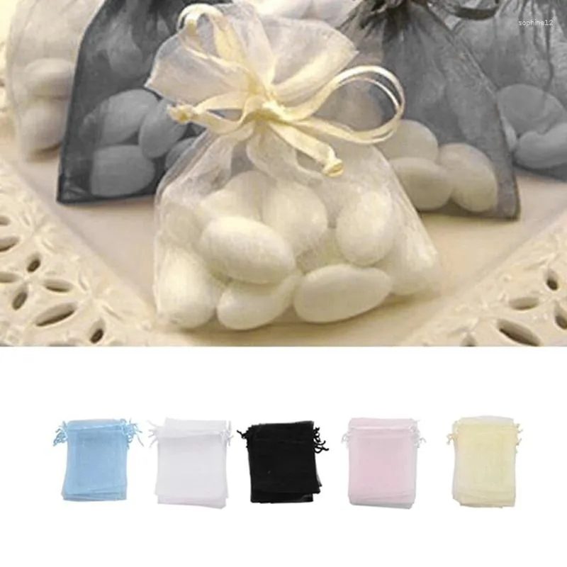 Gift Wrap 50Pcs Multicolor Organza Bags Wedding Party Favor Jewelry Bag Packaging 9X12 Cm