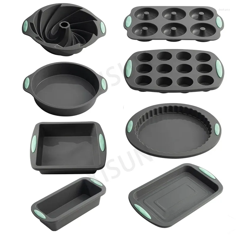 Bakvormen warmtebestendige siliconen broodbrood muffin donut cake lade oven pan bakeware set