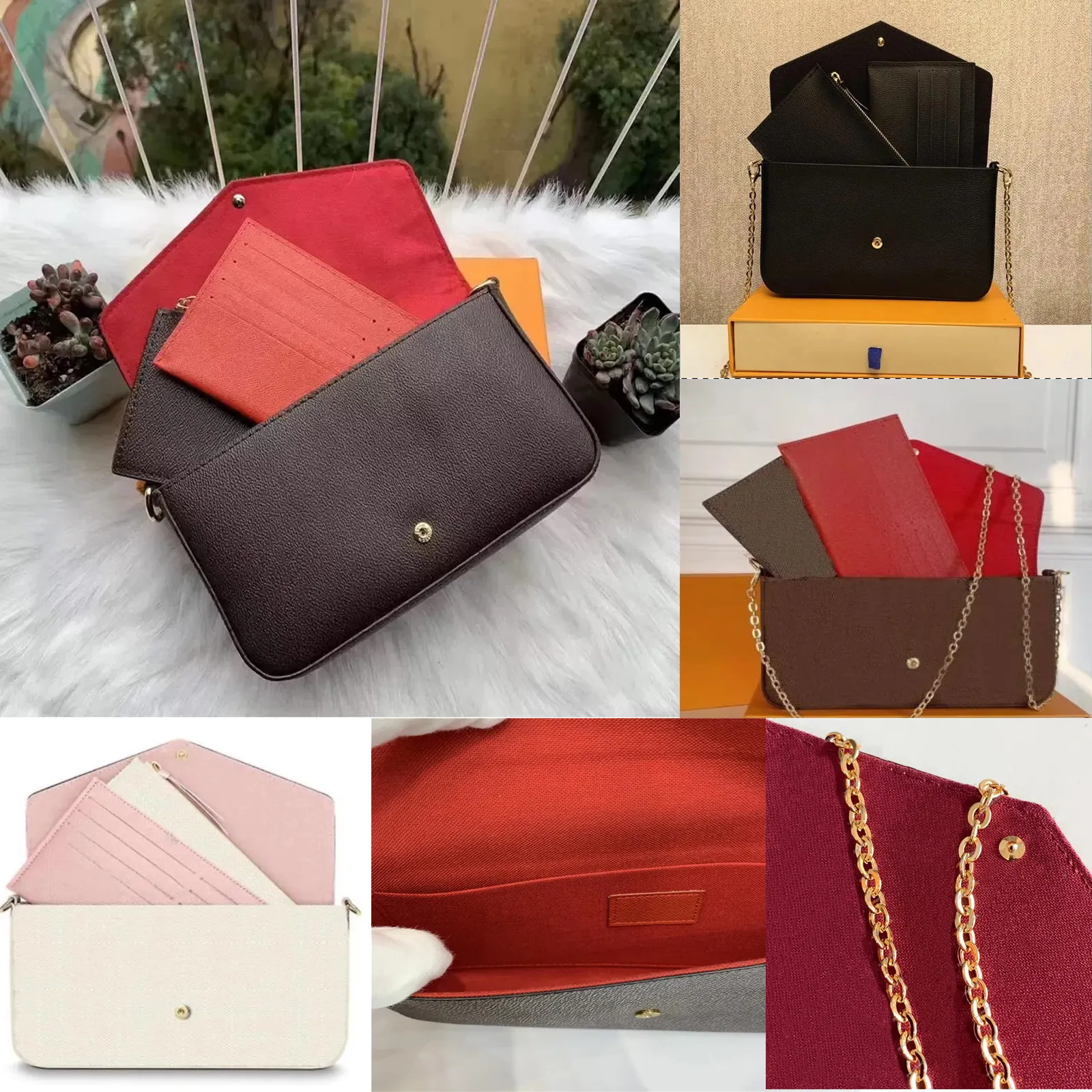 Messenger högkvalitativa läder crossbody väskor pochette felicie designer väskor handväskor purses designer kvinnor axelväskor kvinna handväska plånbok